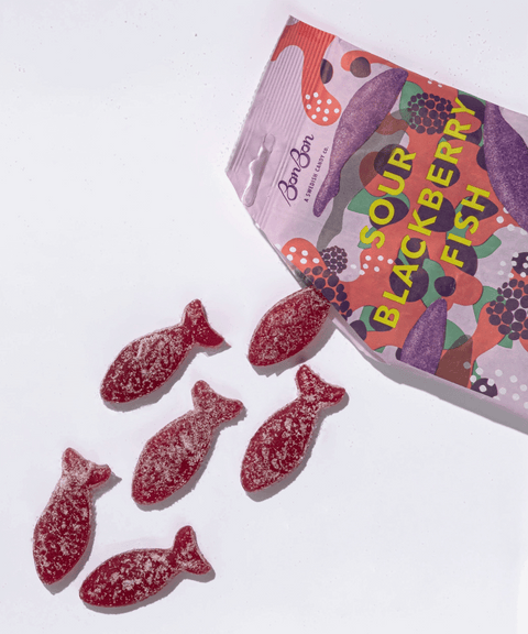 Sour Blackberry Fish Gummies