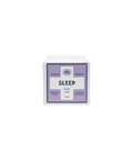 Baudelaire Sleep bath cube in a white package with a lavender label, indicating natural ingredients.