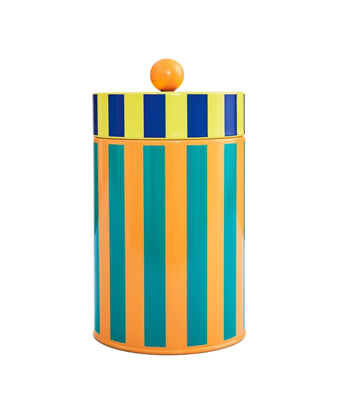 Tall Striped Canister