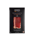 Fermin 100% Iberico Acom-Fed Ham in a  black package with a clear window displaying the sliced red and white ham inside.