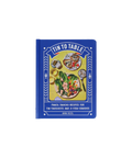 'Tin to Table' cookbook by Anna Hezel, featuring a vibrant blue cover with a photo of a salad, toast and tinned fish.